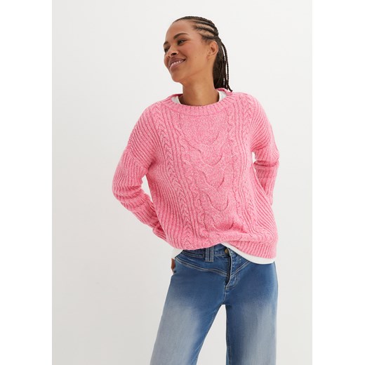Sweter w warkocze ze sklepu bonprix w kategorii Swetry damskie - zdjęcie 170608573