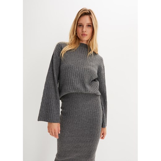 Sweter w strukturalny wzór ze sklepu bonprix w kategorii Swetry damskie - zdjęcie 170608590