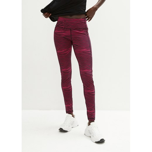 Legginsy sportowe wzorzyste z kieszonką na telefon, szybko schnące ze sklepu bonprix w kategorii Spodnie damskie - zdjęcie 170608761