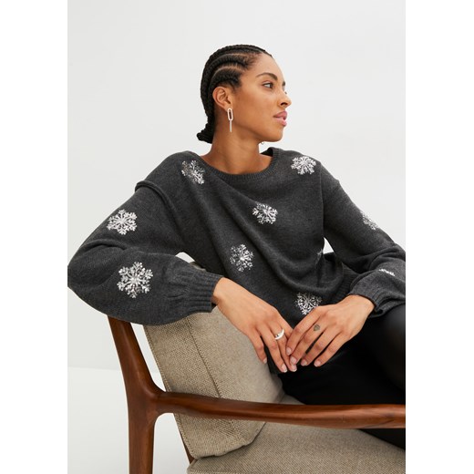 Sweter z cekinami ze sklepu bonprix w kategorii Swetry damskie - zdjęcie 170608792