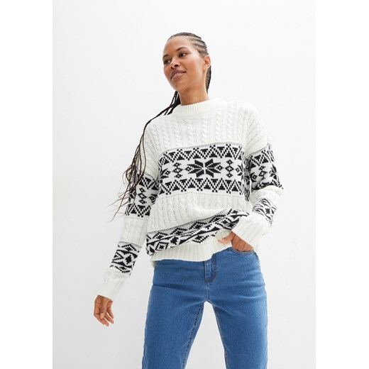 Sweter w norweski wzór ze sklepu bonprix w kategorii Swetry damskie - zdjęcie 170609210