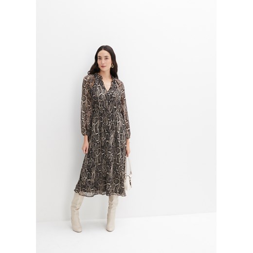 Długa sukienka szyfonowa z wycięciami ze sklepu bonprix w kategorii Sukienki - zdjęcie 170610022
