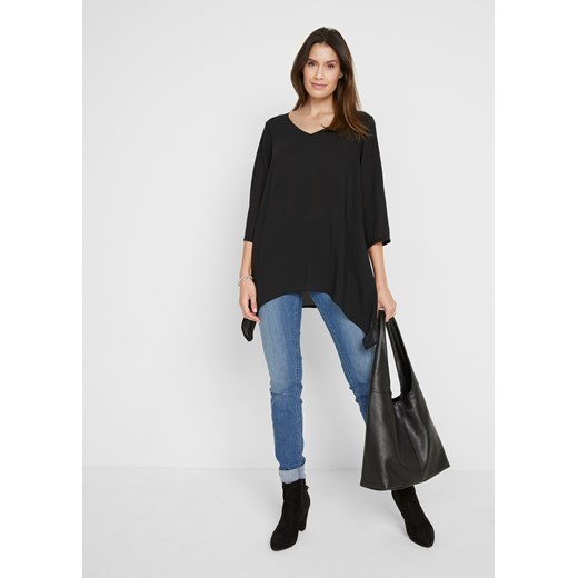 Bluzka damska Bonprix z długim rękawem w serek 