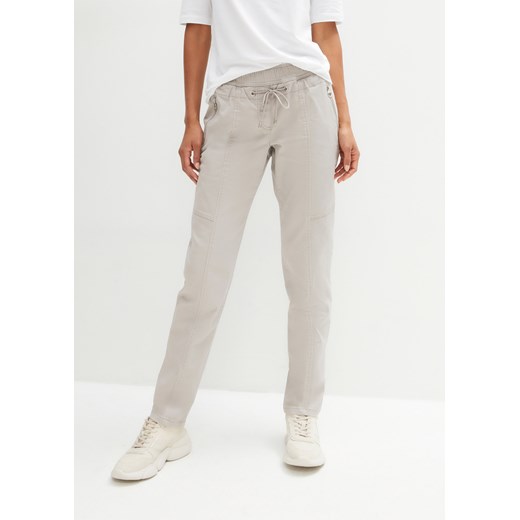 Spodnie twillowe jogger z gumką ze sklepu bonprix w kategorii Spodnie damskie - zdjęcie 170610452