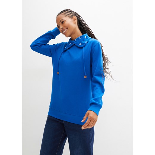 Bluza dresowa z drukowanym golfem ze sklepu bonprix w kategorii Bluzy damskie - zdjęcie 170610520