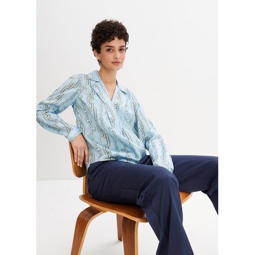 Bluzka satynowa z efektem założenia kopertowego ze sklepu bonprix w kategorii Koszule damskie - zdjęcie 170610943