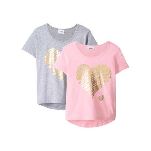 T-shirt dziewczęcy (2 szt.), bawełna organiczna ze sklepu bonprix w kategorii Bluzki dziewczęce - zdjęcie 170611504