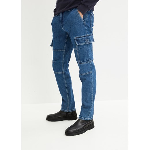 Dżinsy bojówki Loose Fit z bawełny z recyklingu, Straight ze sklepu bonprix w kategorii Jeansy męskie - zdjęcie 170612062