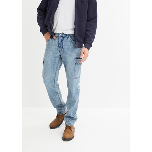 Dżinsy bojówki Loose Fit Straight, z bawełny z recyklingu ze sklepu bonprix w kategorii Jeansy męskie - zdjęcie 170612070