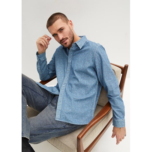 Koszula dżinsowa z nadrukiem, długi rękaw ze sklepu bonprix w kategorii Koszule męskie - zdjęcie 170612151