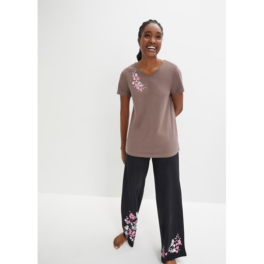 Piżama z szerokimi spodniami ze sklepu bonprix w kategorii Piżamy damskie - zdjęcie 170612334