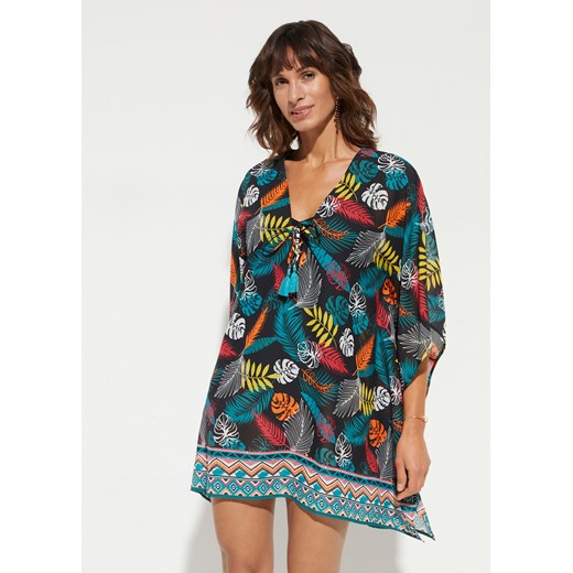 Sukienka tunikowa plażowa z poliestru z recyklingu ze sklepu bonprix w kategorii Odzież plażowa - zdjęcie 170612552