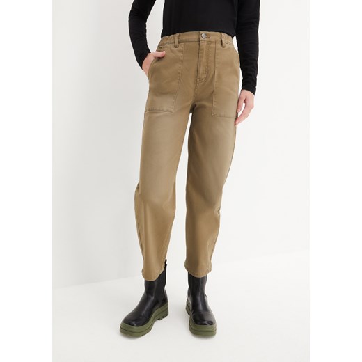 Dżinsy bojówki, high waist z wygodnym paskiem ze sklepu bonprix w kategorii Jeansy damskie - zdjęcie 170612743