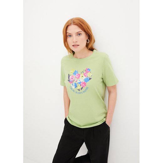 T-shirt z nadrukiem z przodu, z bawełny organicznej ze sklepu bonprix w kategorii Bluzki damskie - zdjęcie 170612794