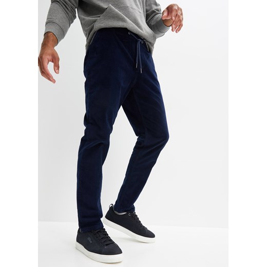 Spodnie sztruksowe z gumką w talii Regular Fit Straight, krótsza długość ze sklepu bonprix w kategorii Spodnie męskie - zdjęcie 170612891