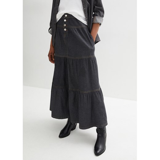 Spódnica dżinsowa z falban ze sklepu bonprix w kategorii Spódnice - zdjęcie 170613474