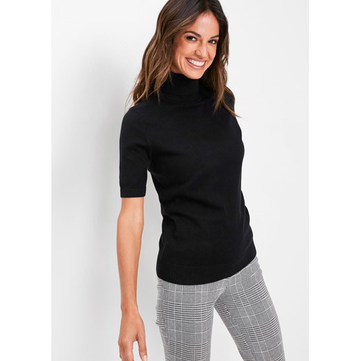 Sweter z golfem, krótki rękaw 48/50 bonprix