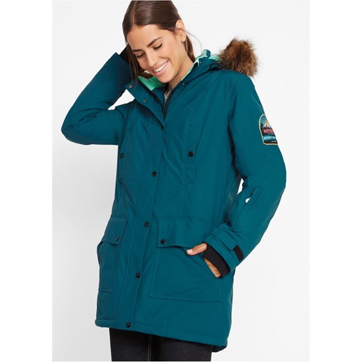Długa kurtka outdoorowa funkcyjna z kapturem, nieprzemakalna ze sklepu bonprix w kategorii Kurtki damskie - zdjęcie 170613900