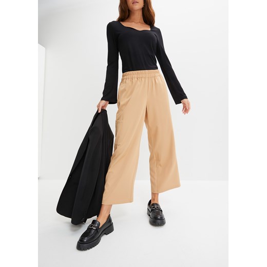 Spodnie culotte bojówki z gumką w talii ze sklepu bonprix w kategorii Spodnie damskie - zdjęcie 170614122