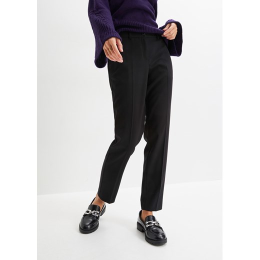 Spodnie biznesowe z wygodnym paskiem ze sklepu bonprix w kategorii Spodnie damskie - zdjęcie 170614124