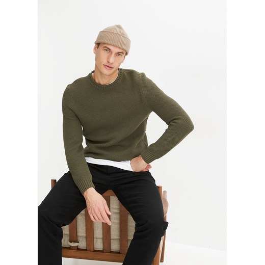 Sweter z bawełny z recyklingu ze sklepu bonprix w kategorii Swetry męskie - zdjęcie 170614544