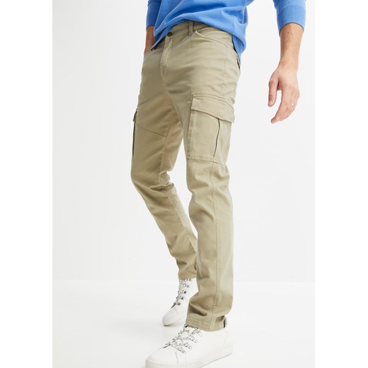 Spodnie bojówki Slim Fit Straight ze stretchem ze sklepu bonprix w kategorii Spodnie męskie - zdjęcie 170614643
