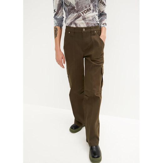 Spodnie bojówki twillowe ze sklepu bonprix w kategorii Spodnie damskie - zdjęcie 170615052