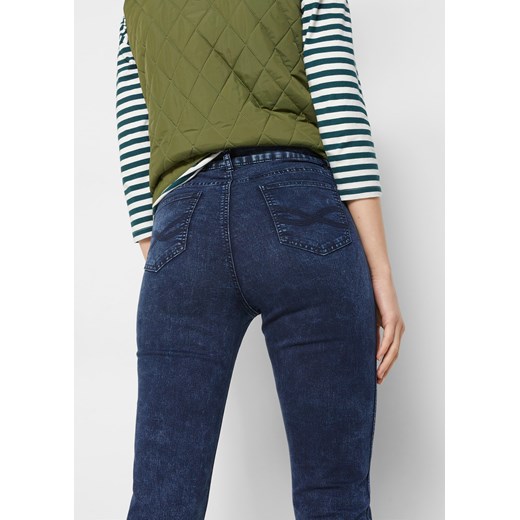 Dżinsy Straight ze sretchem, mid waist, cropped ze sklepu bonprix w kategorii Jeansy damskie - zdjęcie 170615373