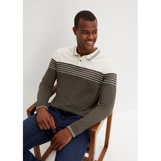 Shirt polo z długim rękawem ze sklepu bonprix w kategorii T-shirty męskie - zdjęcie 170615782