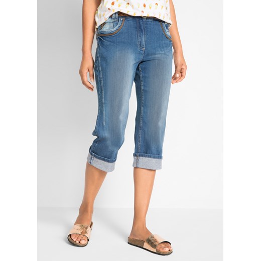 Dżinsy Slim Fit, mid waist, bawełna ze sklepu bonprix w kategorii Jeansy damskie - zdjęcie 170616290
