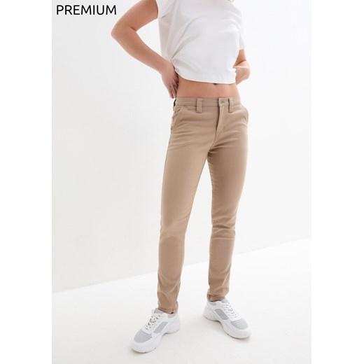 Spodnie twillowe Essential w fasonie z 4 kieszeniami, Slim Fit ze sklepu bonprix w kategorii Spodnie damskie - zdjęcie 170617234