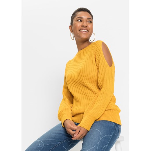 Sweter z wycięciami ze sklepu bonprix w kategorii Swetry damskie - zdjęcie 170617361