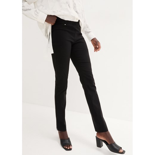 Spodnie ze stretchem z gumką w talii ze sklepu bonprix w kategorii Spodnie damskie - zdjęcie 170619480
