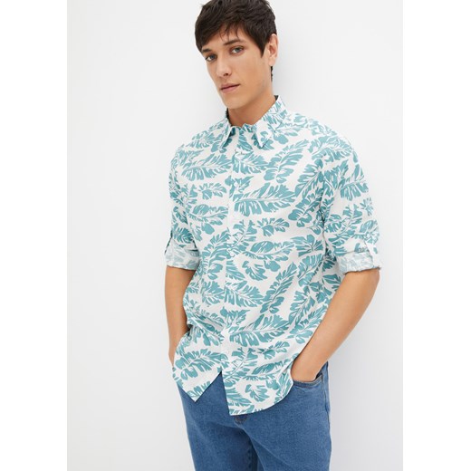 Lekka koszula z długimi wywijanymi rękawami, z bawełny organicznej ze sklepu bonprix w kategorii Koszule męskie - zdjęcie 170620383