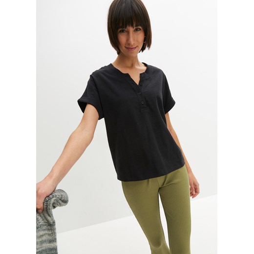 Shirt boxy z plisą guzikową ze sklepu bonprix w kategorii Bluzki damskie - zdjęcie 170620420