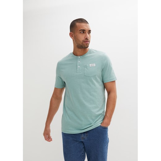 Shirt z dekoltem henley i krótkim rękawem, w wygodnym fasonie ze sklepu bonprix w kategorii T-shirty męskie - zdjęcie 170620451