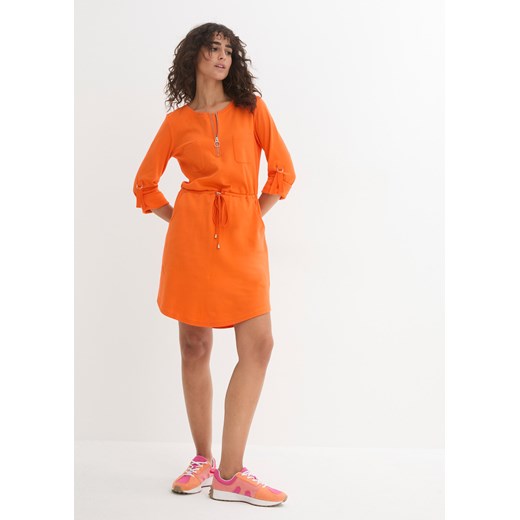 Sukienka shirtowa w długości do kolan, z grubej bawełny, z kieszeniami ze sklepu bonprix w kategorii Sukienki - zdjęcie 170620521