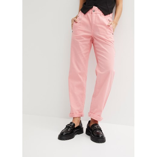 Spodnie twillowe ze stretchem z wygodnym paskiem ze sklepu bonprix w kategorii Spodnie damskie - zdjęcie 170620780