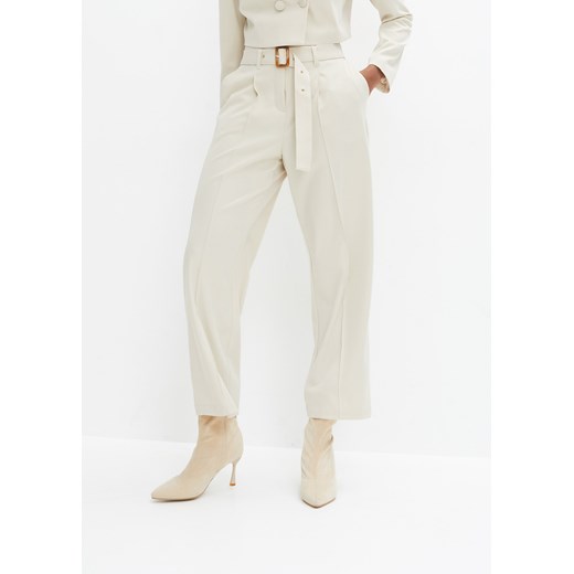 Spodnie high-waist, paper-bag ze sklepu bonprix w kategorii Spodnie damskie - zdjęcie 170621432