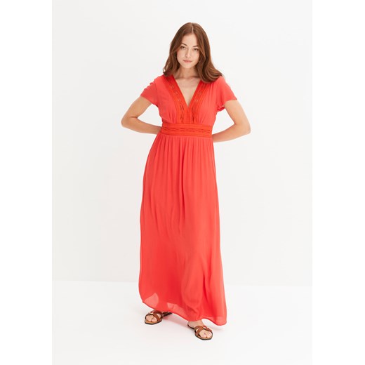 Długa sukienka letnia z koronką ze sklepu bonprix w kategorii Sukienki - zdjęcie 170621853