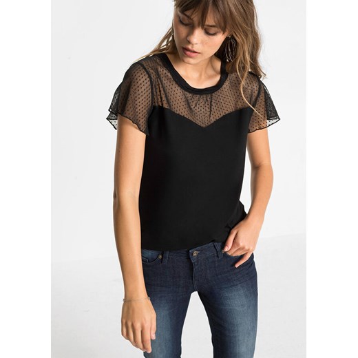 Shirt ze stretchem i siatkową wstawką ze sklepu bonprix w kategorii Bluzki damskie - zdjęcie 170622184