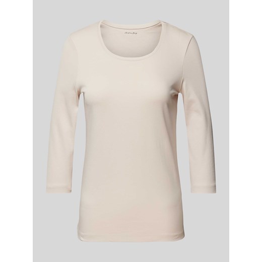 T-shirt z rękawami o długości 3/4 w jednolitym kolorze ze sklepu Peek&Cloppenburg  w kategorii Bluzki damskie - zdjęcie 170624380