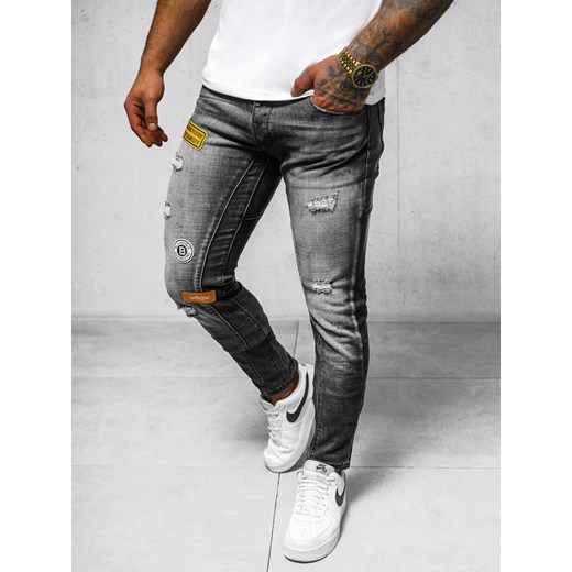 Spodnie jeansowe męskie czarne OZONEE NB/MP0047NZ ze sklepu ozonee.pl w kategorii Jeansy męskie - zdjęcie 170627182