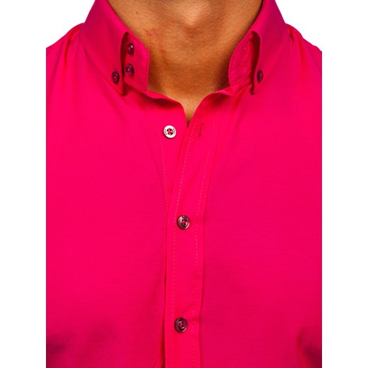 Koszula męska różowa Denley z długim rękawem jesienna 