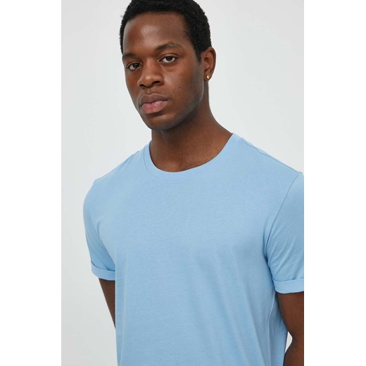 T-shirt męski niebieski Calvin Klein z krótkimi rękawami 