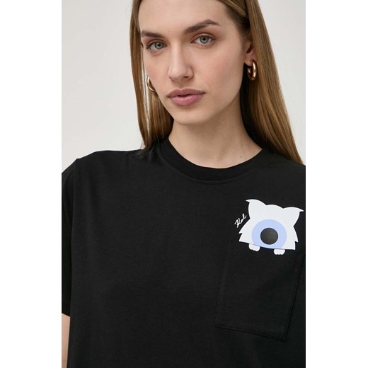 Karl Lagerfeld t-shirt bawełniany x Darcel Disappoints damski kolor czarny ze sklepu ANSWEAR.com w kategorii Bluzki damskie - zdjęcie 170632892