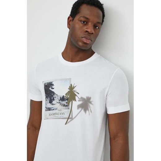 Joop! t-shirt bawełniany Darko męski kolor biały z nadrukiem 3004242710017940 ze sklepu ANSWEAR.com w kategorii T-shirty męskie - zdjęcie 170632912