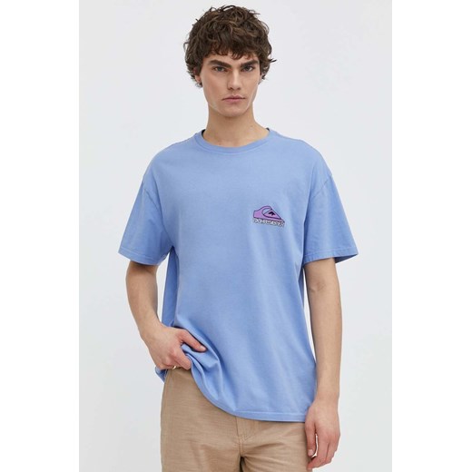 T-shirt męski niebieski Quiksilver z krótkimi rękawami 
