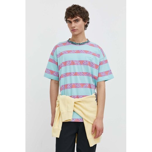 Quiksilver t-shirt bawełniany męski kolor turkusowy wzorzysty ze sklepu ANSWEAR.com w kategorii T-shirty męskie - zdjęcie 170632981