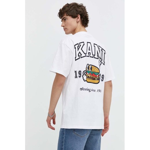 Karl Kani t-shirt bawełniany męski kolor biały z aplikacją ze sklepu ANSWEAR.com w kategorii T-shirty męskie - zdjęcie 170633083